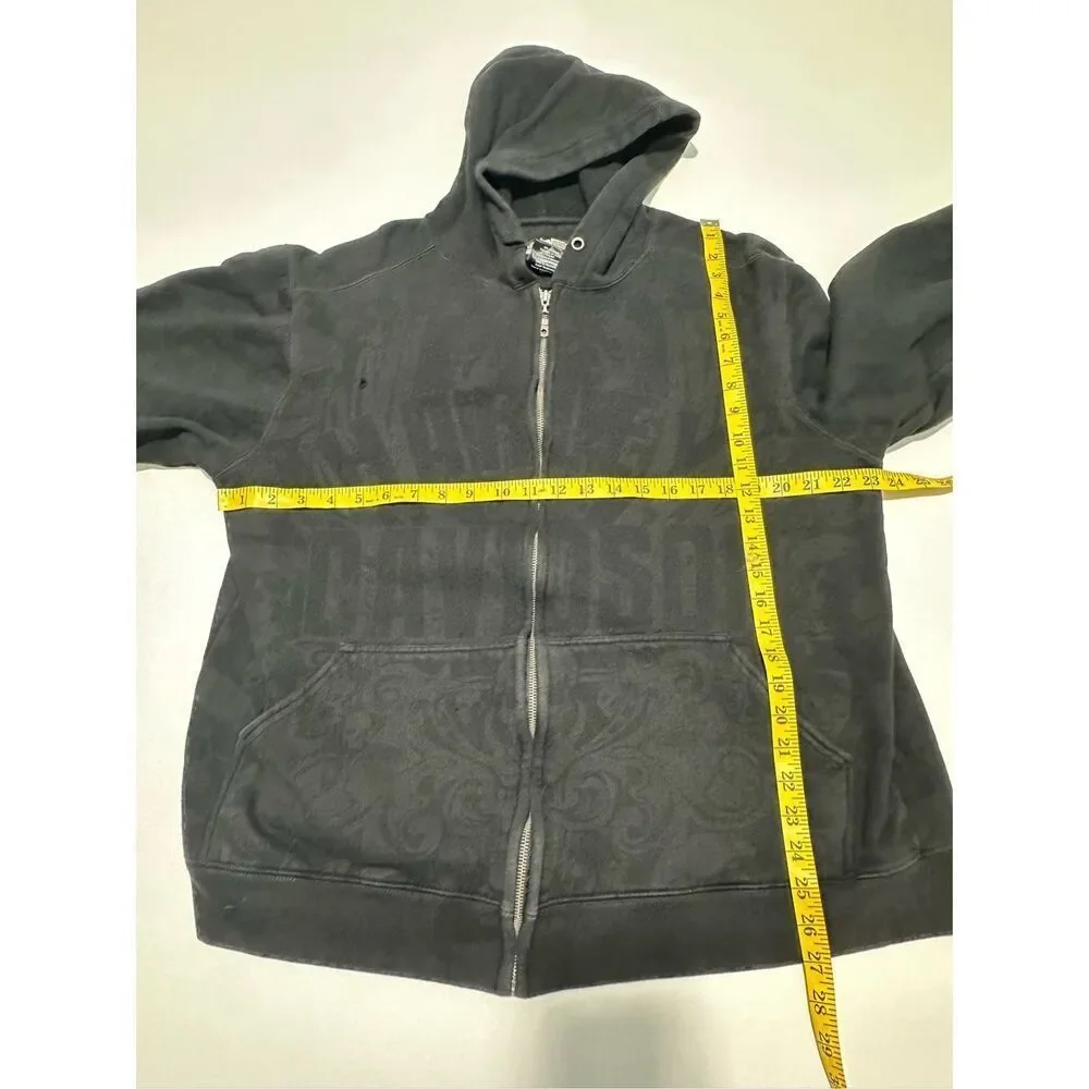 Harley Davidson Men's Full Zip Long Sleeve Hoodie Black Size Large‎ - Picture 10 of 13